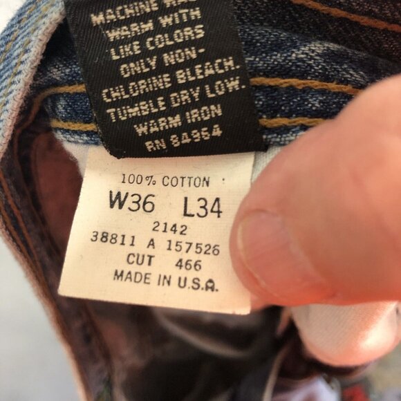 Vintage Structure Jeans Mens 36L Blue Denim Loose Baggy Y2K  Straight 90s Skater - Picture 7 of 16